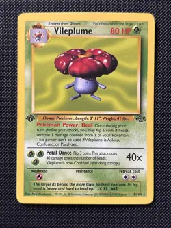 1999 Pokemon Jungle 1st Ed WotC 31/64 Vileplume Non-Holo - Image 1