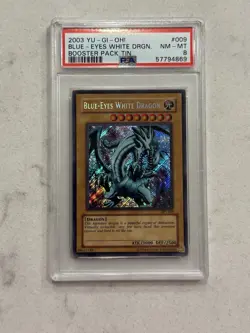 2003 YU-GI-OH! BPT-009 BLUE-EYES WHITE DRAGON PSA 8 - Image 1