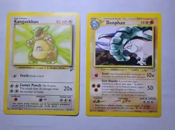 Kangaskhan Base Set 2 And Donphan Neo Genesis Pokemon Cards - Image 1