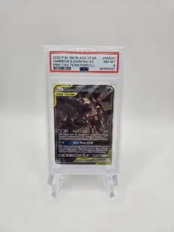 Pokemon TCG Umbreon and Darkrai GX #SM241 Sun and Moon Tag Team Promo Card PSA 8 - Image 1