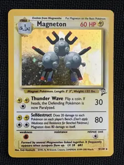 Magneton 9/130 Base Set 2 Holo Pokemon Card MP - Image 1