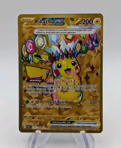 Pikachu EX 247/191 Sv08: Pokemon Surging Sparks Holo Gold Hyper Rare Card - Image 1