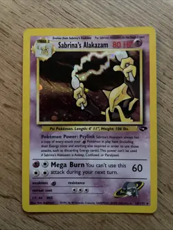 Pokemon Alakazam Sabrina's 16/132 Holographic Rare Gym Challenge TCG Card - Image 1