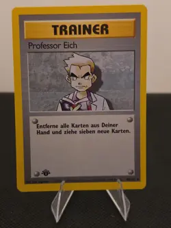 Professor Oak 88/102 Uncommon 1st Edition GERMAN Base Set Pokemon Card - Image 1