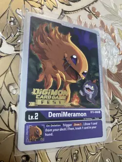 Digimon Card Game DemiMeramon BT3-006 Fest Stamp Promo - Image 1