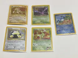 Pokemon TCG Card Lot Of 5 LP Base Set Fossil Neo Destiny Southern Islands - Image 1