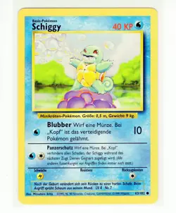 ~DE~ GERMAN Schiggy 63 Base Set Squirtle Pokemon Card (g4) - Image 1