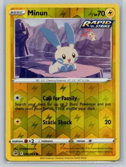 Minun #090/264 SWSH08: Fusion Strike Reverse Holo Common - Pokemon Cards F23 - Image 1