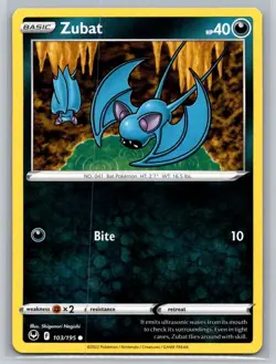 Zubat #103/195 SWSH12: Silver Tempest Common - Pokemon Cards E53 - Image 1
