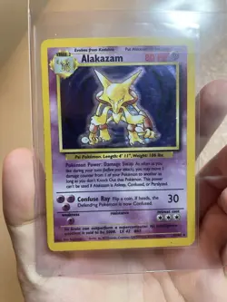 Pokemon TCG Alakazam Holo Card 1/102 Base Set Radiant Alakazam - Image 2