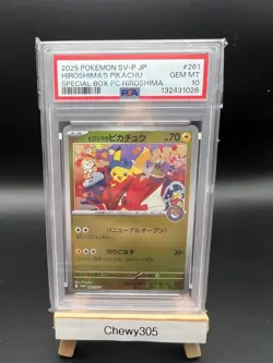 Hiroshima's Pikachu Promo 261/SV-P Pokemon Center Opening PSA 10 Gem Mint - Image 1