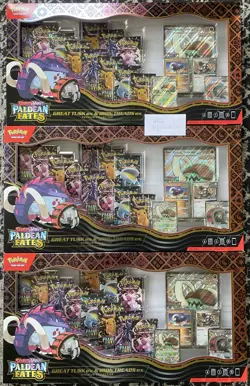 Lot of 3 Pokemon TCG PALDEAN FATES Great Tusk Iron Treads ex Premium Collection - Image 1
