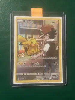FULL ART Pikachu (Ash Art) SECRET RARE 241/236 Pokemon Cosmic Eclipse Holo - LP - Image 1