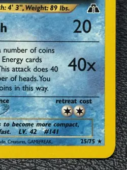 Kabutops 25/75 - Non Holo Rare - Vintage Pokemon TCG: Neo Discovery - LP + - Image 4
