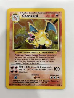 Pokemon BASE SET Charizard #4/102 Holo Rare Unlimited Card HP - Image 1