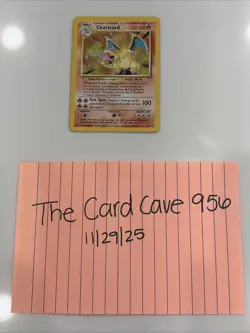 Pokemon BASE SET Charizard #4/102 Holo Rare Unlimited Card HP - Image 3