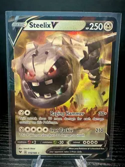 Steelix V 115/185 SWSH04: Vivid Voltage Ultra Rare Holo Pokemon TCG Card NM - Image 1