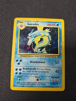 German Pokemon Gyarados Garados Holo Unlimited Rare Card 6/102 Base Set MP - Image 1