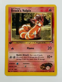 Pokemon Cards Brock's Vulpix 73/132 1ST EDITION Gym Heroes WOTC Common - Image 1