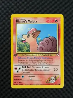 Pokemon Cards Blaine's Vulpix 65/132 1ST EDITION Gym Heroes WOTC Common - Image 2