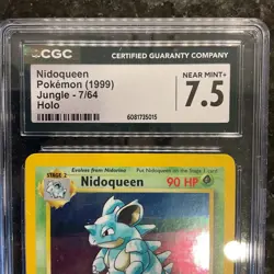 CGC 7.5 Near Mint+ Nidoqueen 1999 Jungle 7/64 Holo Pokemon Card Vintage - Image 3