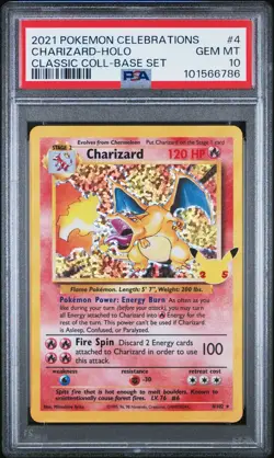 PSA 10 GEM MINT Charizard Celebrations Classic Collection Pokemon Card 4/102 - Image 1
