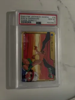 Pokemon Japanese Carddass 2000 35 Ash & Charizard Card Bandai PSA 10 63831275 - Image 1