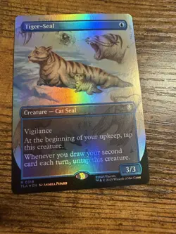MTG Magic the Gathering Avatar Borderless Showcase FOIL Rare Tiger-Seal - Image 1