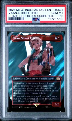 2025 MTG Final Fantasy Vaan, Street Thief Borderless Surge Foil 0535 PSA 10 - Image 1