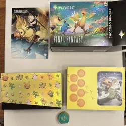 MTG Final Fantasy Chocobo Bundle Click Wheel, Empty Foil Deck Box, Tokens - Image 1