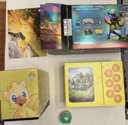 MTG Final Fantasy Chocobo Bundle Click Wheel, Empty Foil Deck Box, Tokens - Image 2