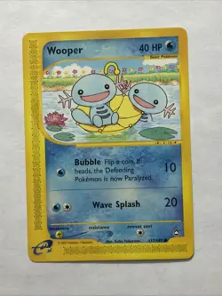 Wooper 117/147 Aquapolis Regular E-Reader Pokemon Card TCG Regular Non-Holo - Image 1