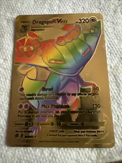 Dragapult Rainbow Gold Foil Pokemon??Fan Art?? Card NM - Image 1