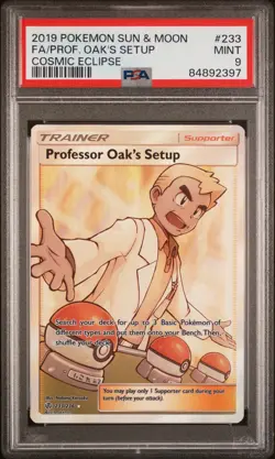 2019 Pokemon Sun & Moon Cosmic Eclipse - Professor Oak's Setup #233 PSA 9 MINT - Image 2