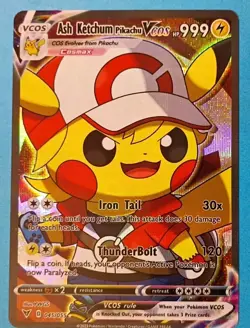 Pokemon - Ash Ketchum Pikachu VCOS 045/055 - Vivid Voltage Cosplay - HOLO - NM - Image 3