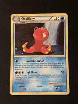 Pokemon TCG Octillery 6/95 Holo Rare HGSS Unleashed SWIRL 2010 - Image 1