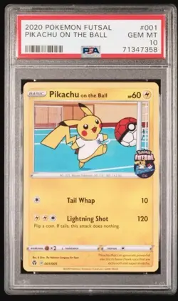 2020 Pokemon Futsal Pikachu on the Ball - 001/005 PSA 10 Gem Mint - Image 1