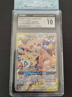 CGC 10 2019 Pokemon Sun & Moon Togepi & Cleffa & Igglybuff GX #143a/236 Tag Team - Image 1
