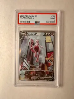 Pokemon TCG Mewtwo V 072/078 Pokemon GO Alternate Full Art PSA 9 - Image 1
