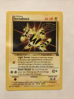 Electabuzz Pokemon WB Gold Stamp #2 1999 First Movie Black Star Promo - Image 1