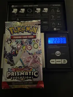 22.33g VERY HEAVY Prismatic Evolutions Pokemon Sealed Booster Pack New - Image 1