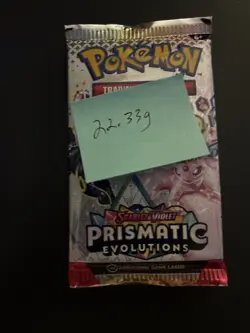 22.33g VERY HEAVY Prismatic Evolutions Pokemon Sealed Booster Pack New - Image 4