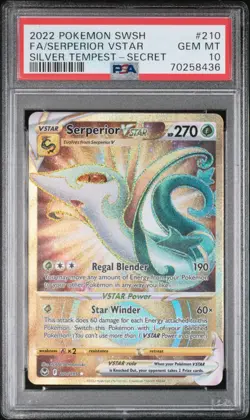 2022 Pokemon Silver Tempest 210 Full Art/Serperior Vstar Secret PSA 10 - Image 1