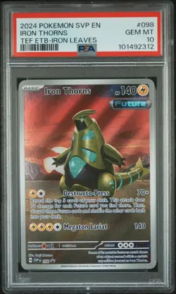 2024 POKEMON SVP EN-SV BLACK STAR PROMO #098 IRON THORNS PSA 10 - Image 1