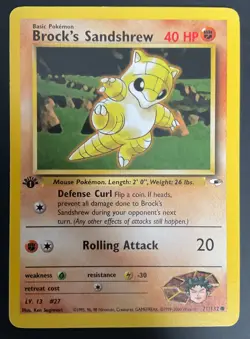POKEMON 1ST EDITION GYM, HEROES COMMON LT SURGES SANDSHREW 71/132 - Image 1
