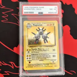 1999 POKEMON BASE SET UNLIMITED #9 MAGNETON-HOLO PSA 8 - Image 1