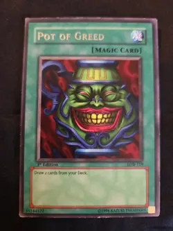 Yu Gi Oh Spell Pot Of Greed LOB-119 1st Edition Rare - Image 1