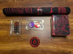 Pokemon Destined Rivals Team Rocket Moltres UPC Deck Box Coin Play Mat No Cards - Image 1