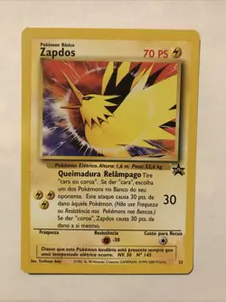 Pokemon Portuguese ZAPDOS Black Star Promo Card #23 RARE - Image 1