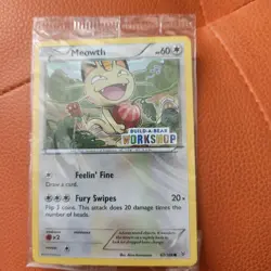 Build a Bear Pokemon Card Meowth Promo Trading Card TCG SEALED NEW - Image 1